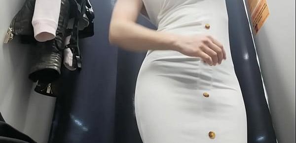  Dressing room. Hidden camera. Russian girl with big boobs and nipples